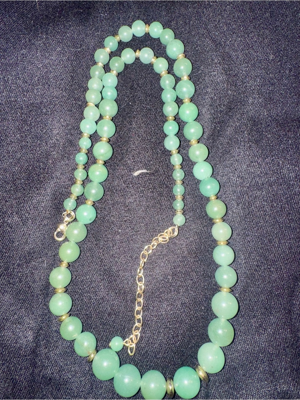 Gold-Accent Green Beaded Necklace for Women